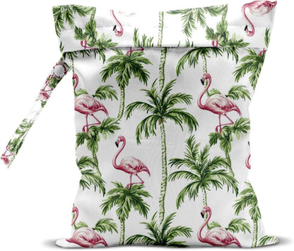Wet Bag for Swimsuit, Beach Travel Essentials Wet Dry Bag, for Sunscreen Toiletry Dirty Clothes Yoga Gym Diaper, Friends Summer Beach Vacation Gifts. Colorful palm trees