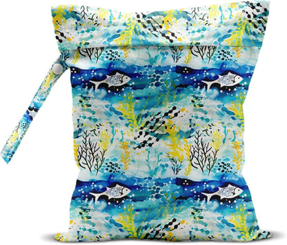 Wet Bag for Swimsuit, Beach Travel Essentials Wet Dry Bag, for Sunscreen Toiletry Dirty Clothes Yoga Gym Diaper, Friends Summer Beach Vacation Gifts. Colorful palm trees