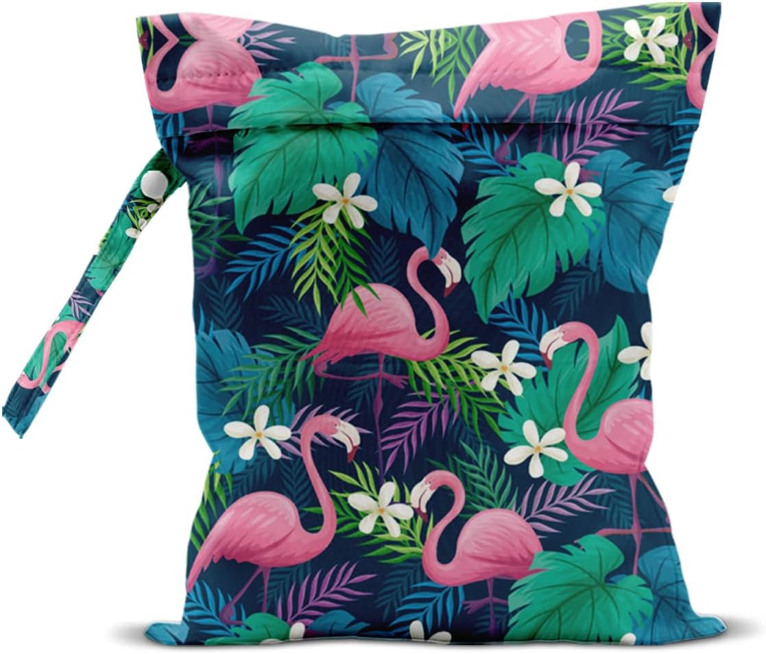 Wet Bag for Swimsuit, Beach Travel Essentials Wet Dry Bag, for Sunscreen Toiletry Dirty Clothes Yoga Gym Diaper, Friends Summer Beach Vacation Gifts. Colorful palm trees
