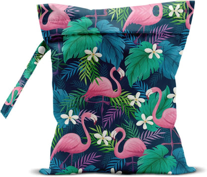 Wet Bag for Swimsuit, Beach Travel Essentials Wet Dry Bag, for Sunscreen Toiletry Dirty Clothes Yoga Gym Diaper, Friends Summer Beach Vacation Gifts. Colorful palm trees