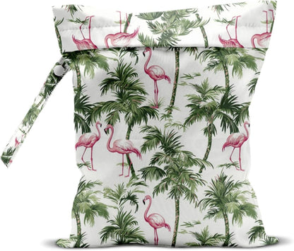 Wet Bag for Swimsuit, Beach Travel Essentials Wet Dry Bag, for Sunscreen Toiletry Dirty Clothes Yoga Gym Diaper, Friends Summer Beach Vacation Gifts. Colorful palm trees