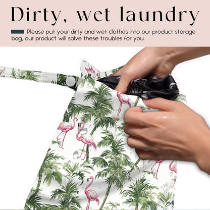 Wet Bag for Swimsuit, Beach Travel Essentials Wet Dry Bag, for Sunscreen Toiletry Dirty Clothes Yoga Gym Diaper, Friends Summer Beach Vacation Gifts. Colorful palm trees
