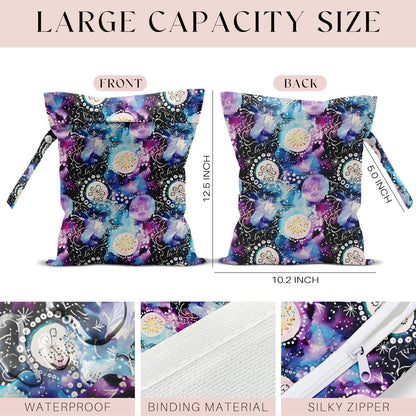 Wet Bag for Swimsuit, Beach Travel Essentials Wet Dry Bag, for Sunscreen Toiletry Dirty Clothes Yoga Gym Diaper, Friends Summer Beach Vacation Gifts. Colorful palm trees