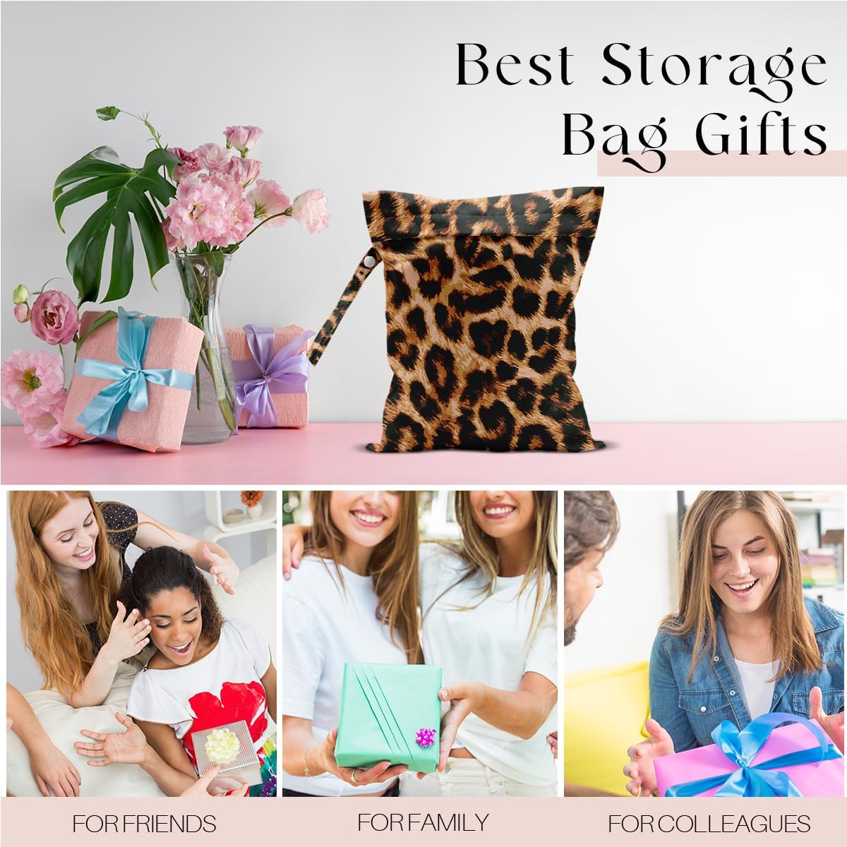 Wet Bag for Swimsuit, Beach Travel Essentials Wet Dry Bag, for Sunscreen Toiletry Dirty Clothes Yoga Gym Diaper, Friends Summer Beach Vacation Gifts. Colorful palm trees