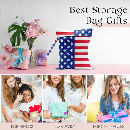 Wet Bag for Swimsuit, Beach Travel Essentials Wet Dry Bag, for Sunscreen Toiletry Dirty Clothes Yoga Gym Diaper, Friends Summer Beach Vacation Gifts. Colorful palm trees