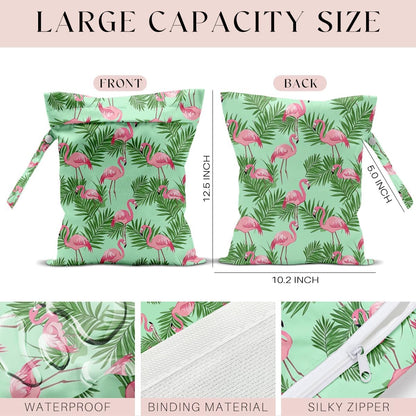 Wet Bag for Swimsuit, Beach Travel Essentials Wet Dry Bag, for Sunscreen Toiletry Dirty Clothes Yoga Gym Diaper, Friends Summer Beach Vacation Gifts. Colorful palm trees
