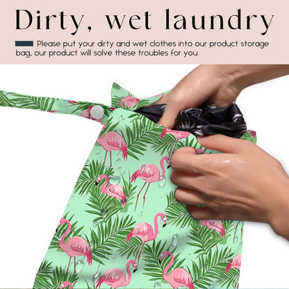 Wet Bag for Swimsuit, Beach Travel Essentials Wet Dry Bag, for Sunscreen Toiletry Dirty Clothes Yoga Gym Diaper, Friends Summer Beach Vacation Gifts. Colorful palm trees