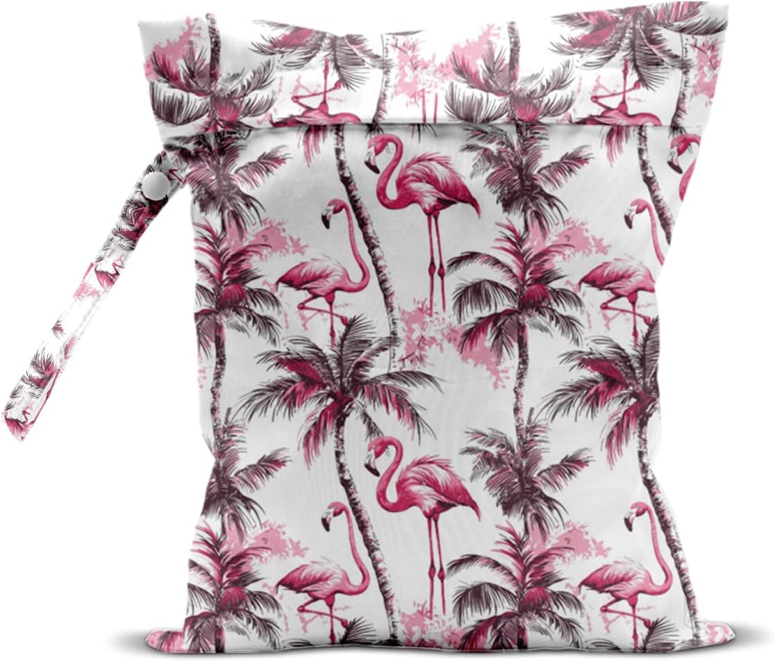 Wet Bag for Swimsuit, Beach Travel Essentials Wet Dry Bag, for Sunscreen Toiletry Dirty Clothes Yoga Gym Diaper, Friends Summer Beach Vacation Gifts. Colorful palm trees