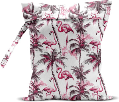 Wet Bag for Swimsuit, Beach Travel Essentials Wet Dry Bag, for Sunscreen Toiletry Dirty Clothes Yoga Gym Diaper, Friends Summer Beach Vacation Gifts. Colorful palm trees
