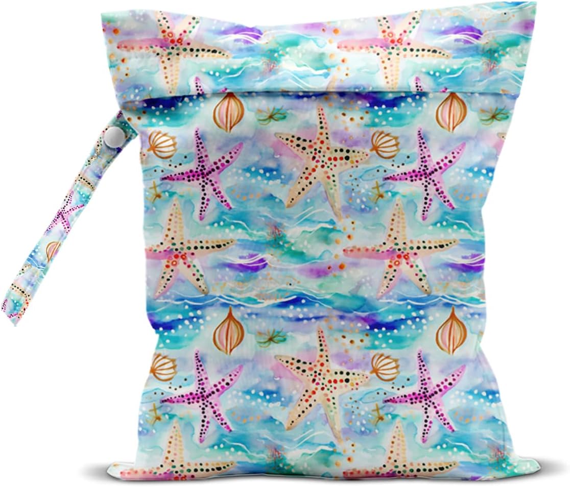 Wet Bag for Swimsuit, Beach Travel Essentials Wet Dry Bag, for Sunscreen Toiletry Dirty Clothes Yoga Gym Diaper, Friends Summer Beach Vacation Gifts. Colorful palm trees