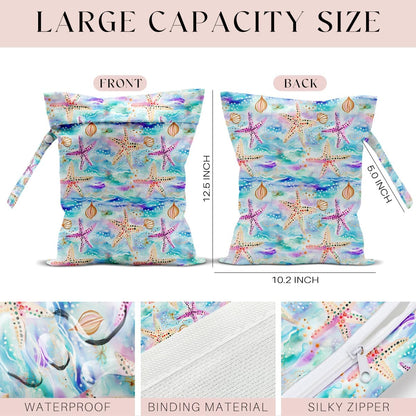 Wet Bag for Swimsuit, Beach Travel Essentials Wet Dry Bag, for Sunscreen Toiletry Dirty Clothes Yoga Gym Diaper, Friends Summer Beach Vacation Gifts. Colorful palm trees