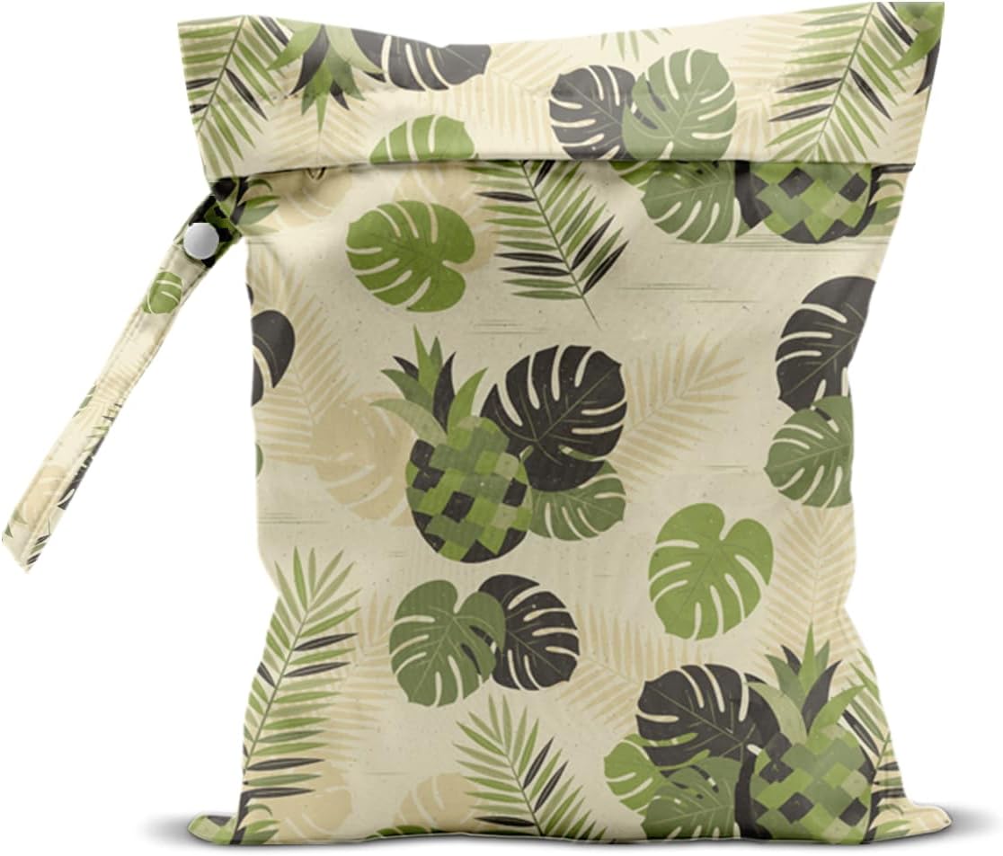 Wet Bag for Swimsuit, Beach Travel Essentials Wet Dry Bag, for Sunscreen Toiletry Dirty Clothes Yoga Gym Diaper, Friends Summer Beach Vacation Gifts. Colorful palm trees