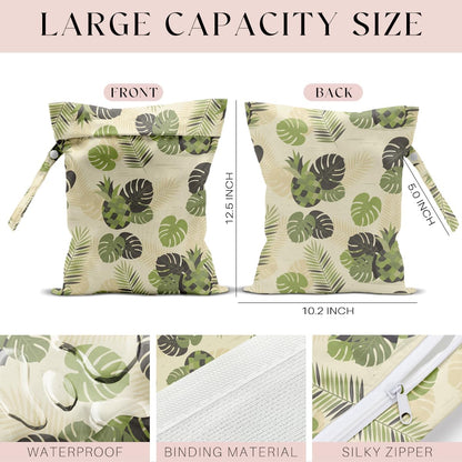 Wet Bag for Swimsuit, Beach Travel Essentials Wet Dry Bag, for Sunscreen Toiletry Dirty Clothes Yoga Gym Diaper, Friends Summer Beach Vacation Gifts. Colorful palm trees