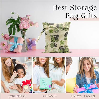 Wet Bag for Swimsuit, Beach Travel Essentials Wet Dry Bag, for Sunscreen Toiletry Dirty Clothes Yoga Gym Diaper, Friends Summer Beach Vacation Gifts. Colorful palm trees
