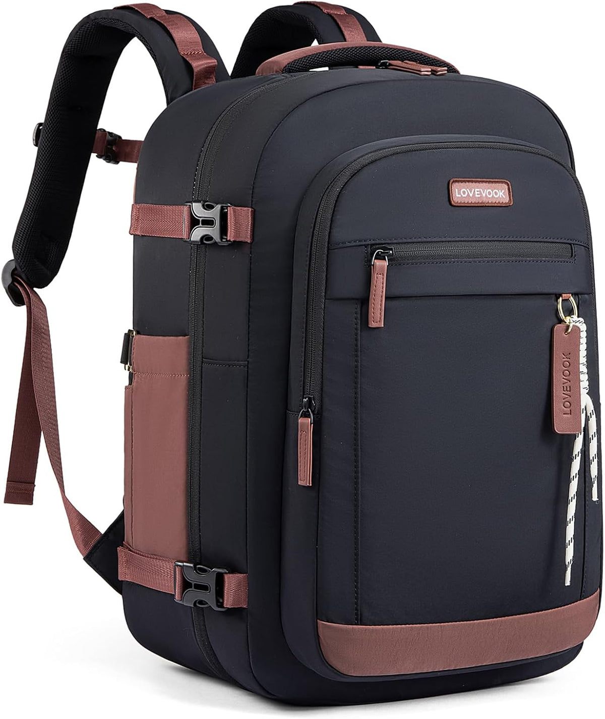 40L Travel Backpack for Women & Men, Airline Approved Carry On Luggage, TSA Personal Item Bag fits 15.6 Inch Laptop, Waterproof Weekender Overnight Suitcase for Work, Green