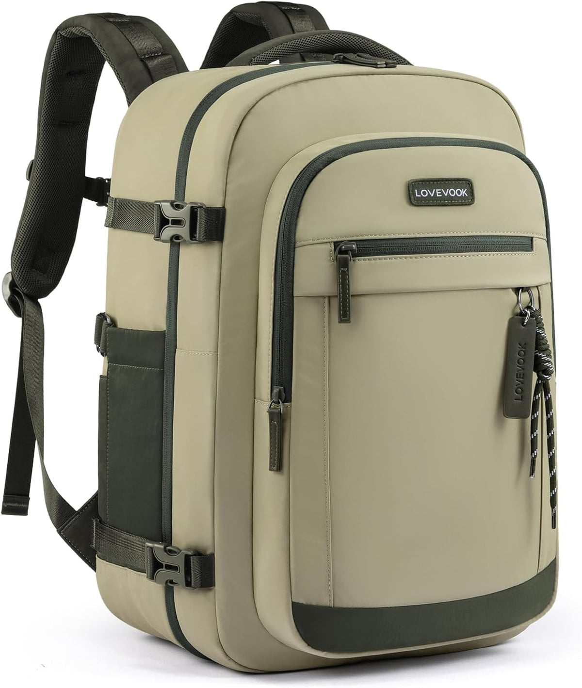 40L Travel Backpack for Women & Men, Airline Approved Carry On Luggage, TSA Personal Item Bag fits 15.6 Inch Laptop, Waterproof Weekender Overnight Suitcase for Work, Green