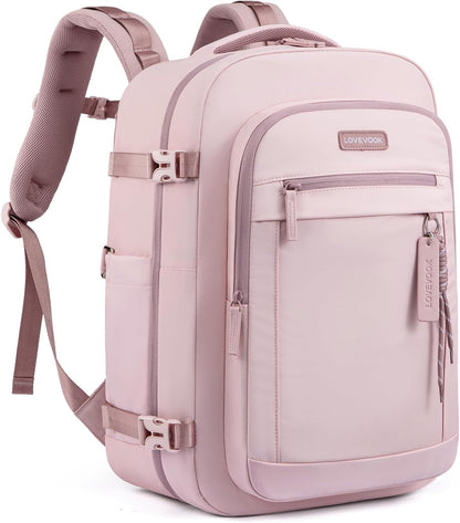 40L Travel Backpack for Women & Men, Airline Approved Carry On Luggage, TSA Personal Item Bag fits 15.6 Inch Laptop, Waterproof Weekender Overnight Suitcase for Work, Green