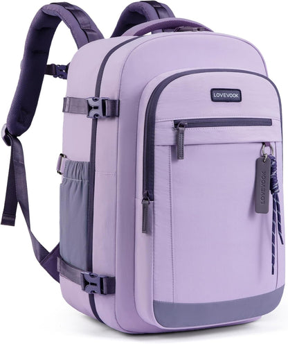 40L Travel Backpack for Women & Men, Airline Approved Carry On Luggage, TSA Personal Item Bag fits 15.6 Inch Laptop, Waterproof Weekender Overnight Suitcase for Work, Green