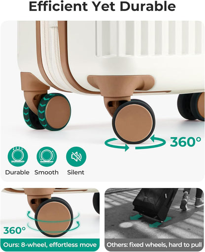 Carry On Luggage 22x14x9 Airline Approved with Spinner Wheels,100% PC Hardside Expandable Luggage with TSA Lock for Trips, 20 Inch Rolling Suitcases for Men Women,BlackPink