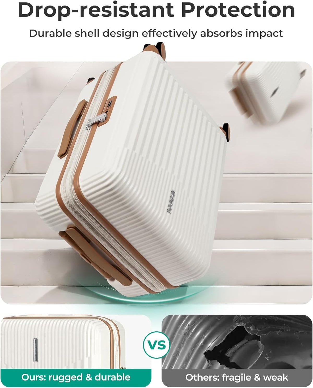 Carry On Luggage 22x14x9 Airline Approved with Spinner Wheels,100% PC Hardside Expandable Luggage with TSA Lock for Trips, 20 Inch Rolling Suitcases for Men Women,BlackPink