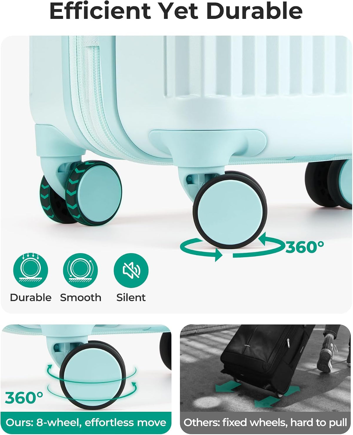 Carry On Luggage 22x14x9 Airline Approved with Spinner Wheels,100% PC Hardside Expandable Luggage with TSA Lock for Trips, 20 Inch Rolling Suitcases for Men Women,BlackPink