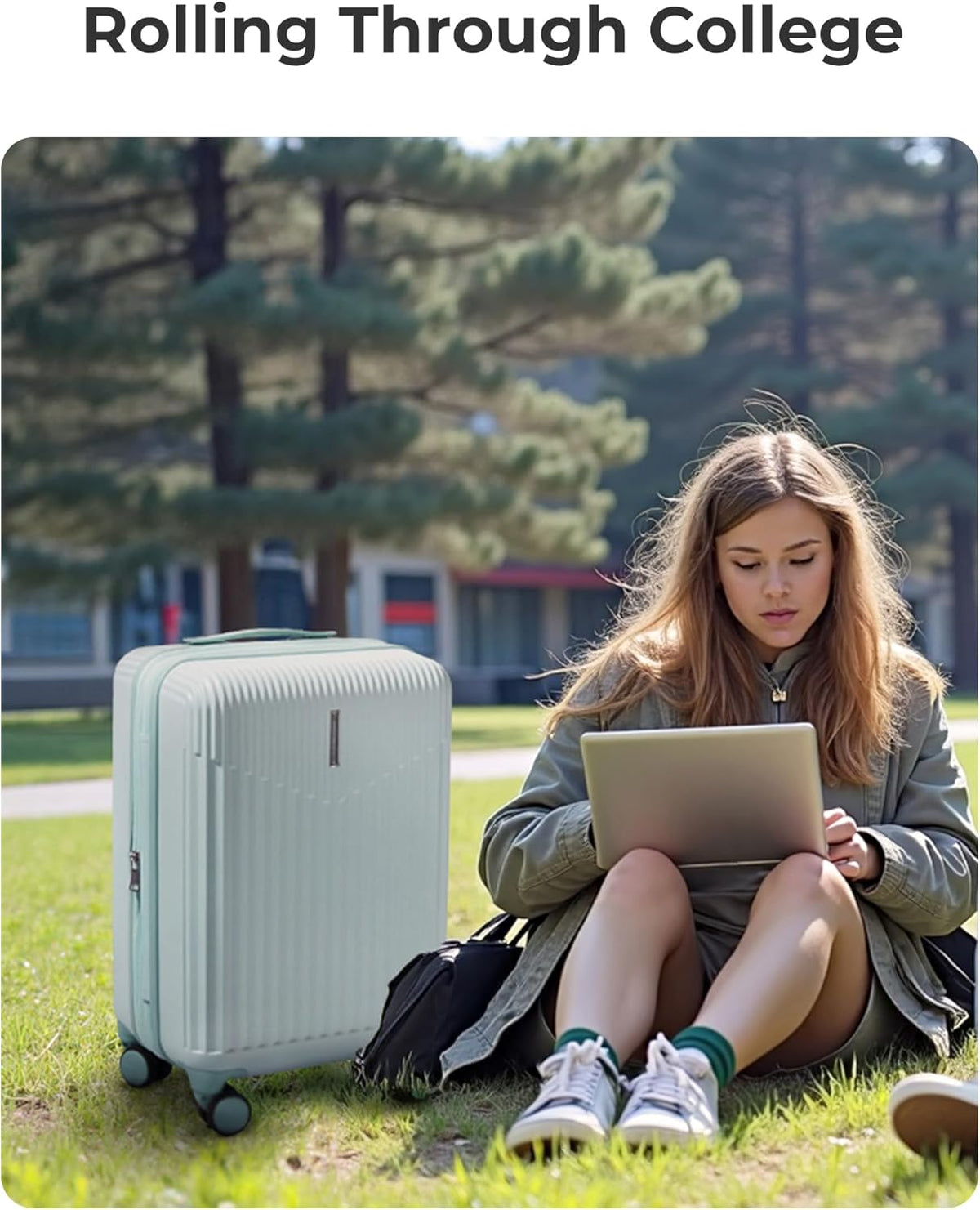 Carry On Luggage 22x14x9 Airline Approved with Spinner Wheels,100% PC Hardside Expandable Luggage with TSA Lock for Trips, 20 Inch Rolling Suitcases for Men Women,BlackPink