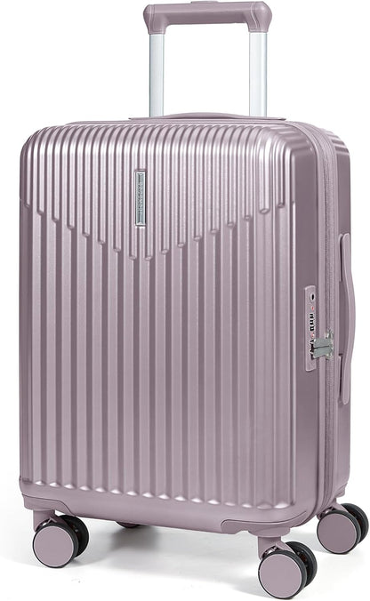 Carry On Luggage 22x14x9 Airline Approved with Spinner Wheels,100% PC Hardside Expandable Luggage with TSA Lock for Trips, 20 Inch Rolling Suitcases for Men Women,BlackPink