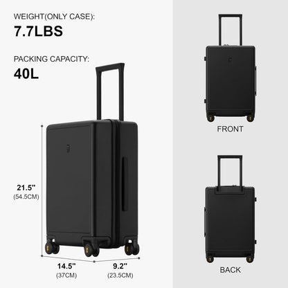 Elegance Carry-on Suitcase, 20 Inch Carry on Luggage, Hardside Large Suitcases with Wheels, Tavel Bag with Tsa Lock, Olive Green