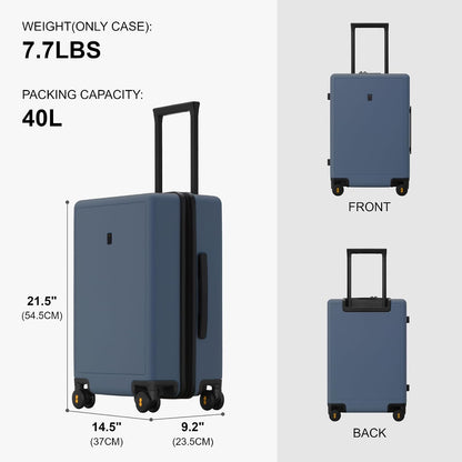 Elegance Carry-on Suitcase, 20 Inch Carry on Luggage, Hardside Large Suitcases with Wheels, Tavel Bag with Tsa Lock, Olive Green