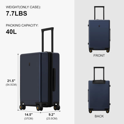 Elegance Carry-on Suitcase, 20 Inch Carry on Luggage, Hardside Large Suitcases with Wheels, Tavel Bag with Tsa Lock, Olive Green