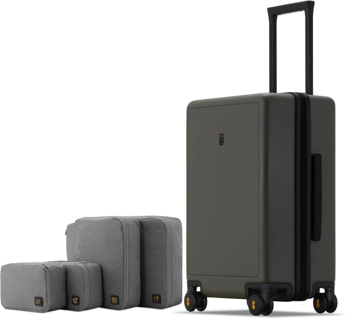 Elegance Carry-on Suitcase, 20 Inch Carry on Luggage, Hardside Large Suitcases with Wheels, Tavel Bag with Tsa Lock, Olive Green