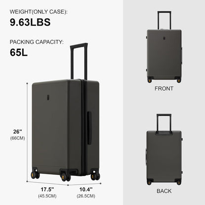 Elegance Carry-on Suitcase, 20 Inch Carry on Luggage, Hardside Large Suitcases with Wheels, Tavel Bag with Tsa Lock, Olive Green