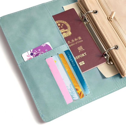 Women’s Travel Jewelry Case - Jewelry Ponch PU Leather Bag Ring Binder Organizer with Zipper Velvet Jewelry Pouches Bags - Cream White