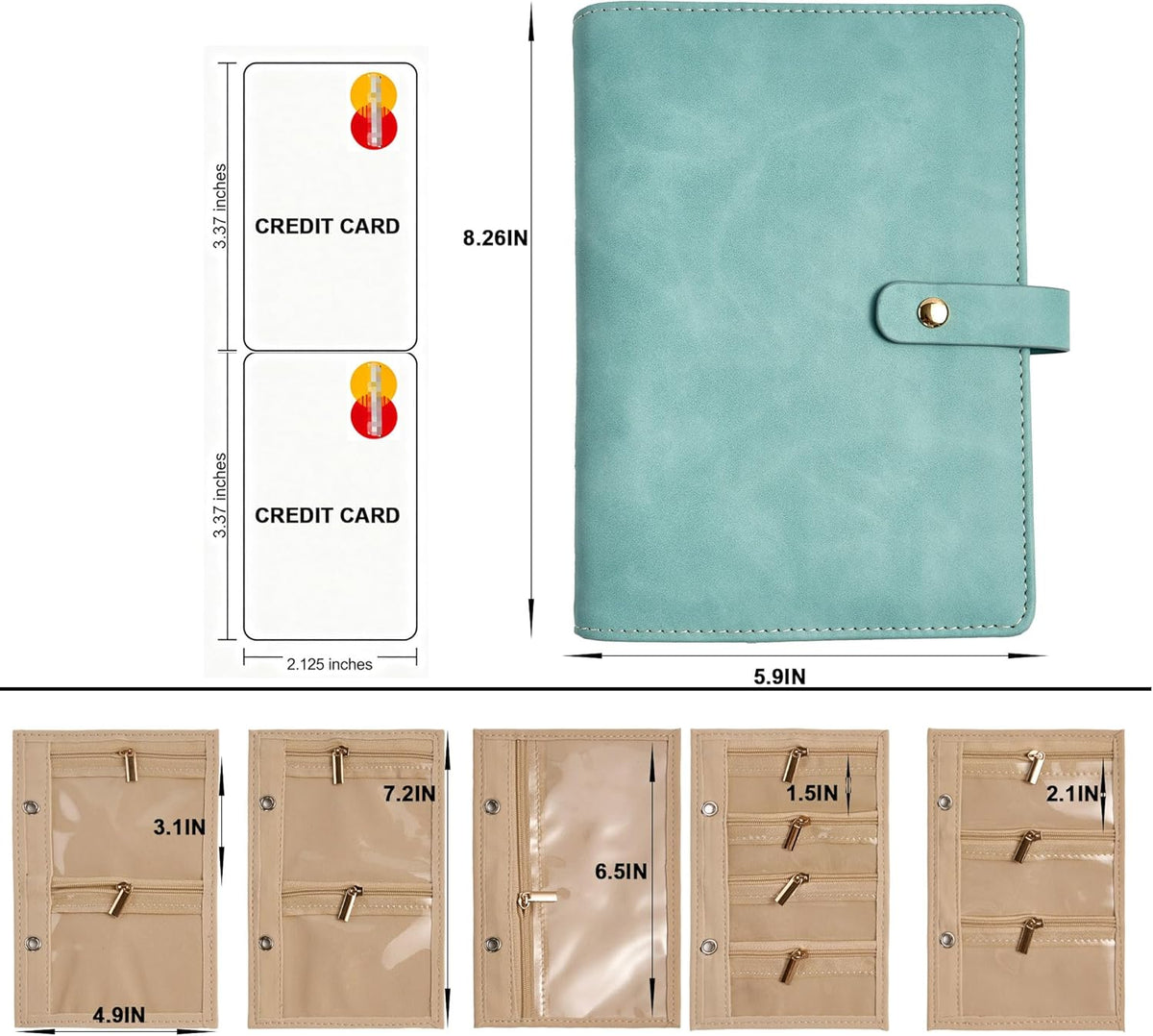 Women’s Travel Jewelry Case - Jewelry Ponch PU Leather Bag Ring Binder Organizer with Zipper Velvet Jewelry Pouches Bags - Cream White