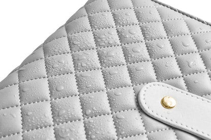 Women’s Travel Jewelry Case - Jewelry Ponch PU Leather Bag Ring Binder Organizer with Zipper Velvet Jewelry Pouches Bags - Cream White