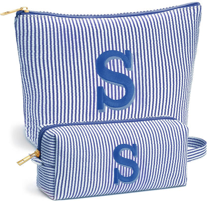 Birthday Gifts for Women - Initial Travel Makeup Bag for Women, Teen Girl Gifts Trendy Stuff, Birthday Gift for Women Girls Teen Girls, Pink Travel Makeup Bag - Letter A