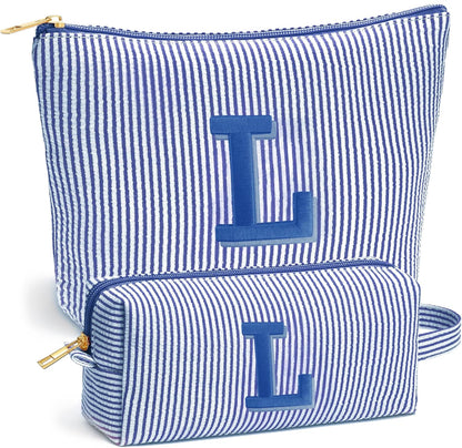 Birthday Gifts for Women - Initial Travel Makeup Bag for Women, Teen Girl Gifts Trendy Stuff, Birthday Gift for Women Girls Teen Girls, Pink Travel Makeup Bag - Letter A