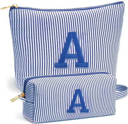 Birthday Gifts for Women - Initial Travel Makeup Bag for Women, Teen Girl Gifts Trendy Stuff, Birthday Gift for Women Girls Teen Girls, Pink Travel Makeup Bag - Letter A