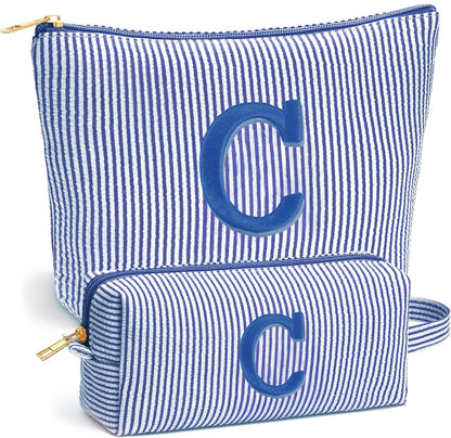 Birthday Gifts for Women - Initial Travel Makeup Bag for Women, Teen Girl Gifts Trendy Stuff, Birthday Gift for Women Girls Teen Girls, Pink Travel Makeup Bag - Letter A