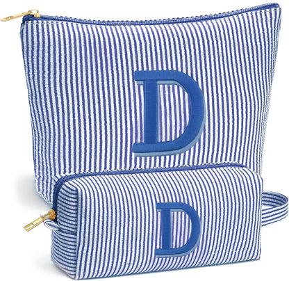 Birthday Gifts for Women - Initial Travel Makeup Bag for Women, Teen Girl Gifts Trendy Stuff, Birthday Gift for Women Girls Teen Girls, Pink Travel Makeup Bag - Letter A