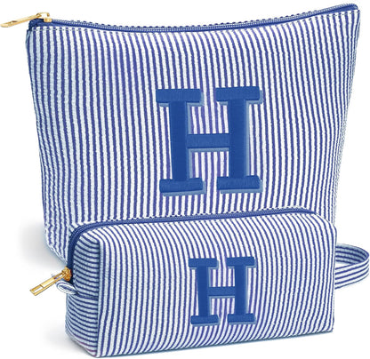 Birthday Gifts for Women - Initial Travel Makeup Bag for Women, Teen Girl Gifts Trendy Stuff, Birthday Gift for Women Girls Teen Girls, Pink Travel Makeup Bag - Letter A