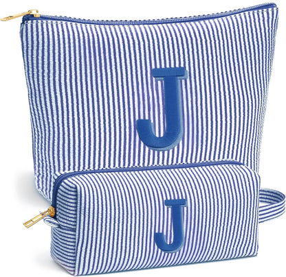 Birthday Gifts for Women - Initial Travel Makeup Bag for Women, Teen Girl Gifts Trendy Stuff, Birthday Gift for Women Girls Teen Girls, Pink Travel Makeup Bag - Letter A