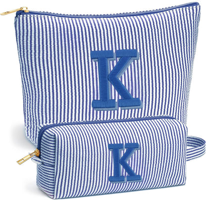 Birthday Gifts for Women - Initial Travel Makeup Bag for Women, Teen Girl Gifts Trendy Stuff, Birthday Gift for Women Girls Teen Girls, Pink Travel Makeup Bag - Letter A