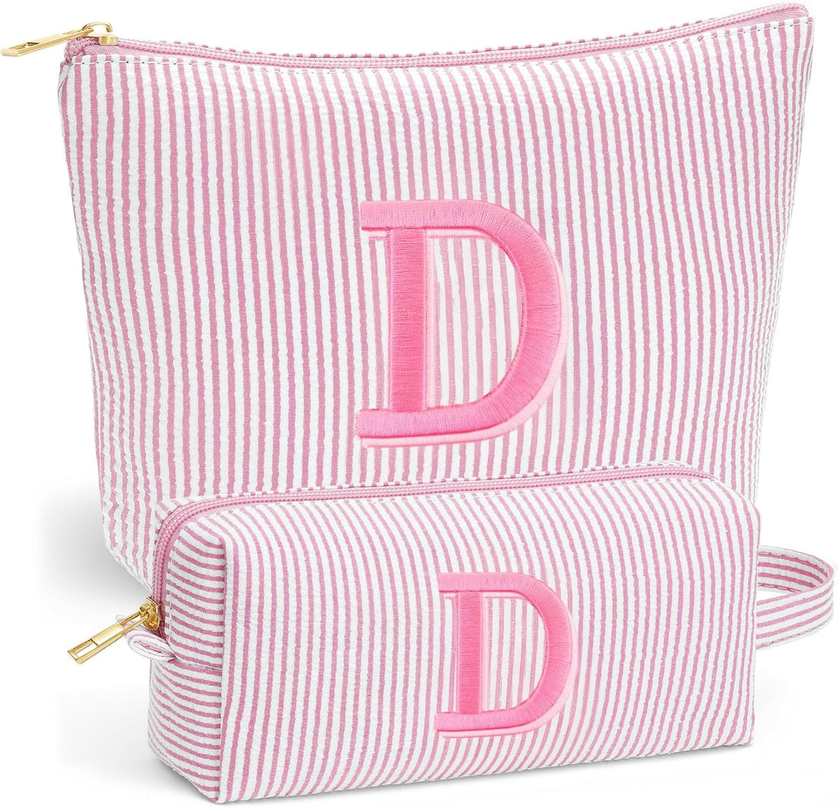 Birthday Gifts for Women - Initial Travel Makeup Bag for Women, Teen Girl Gifts Trendy Stuff, Birthday Gift for Women Girls Teen Girls, Pink Travel Makeup Bag - Letter A