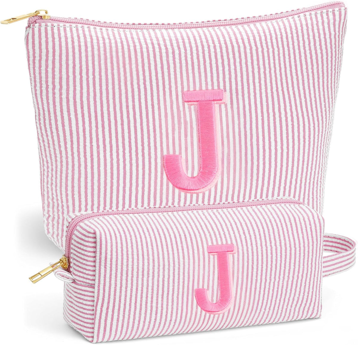 Birthday Gifts for Women - Initial Travel Makeup Bag for Women, Teen Girl Gifts Trendy Stuff, Birthday Gift for Women Girls Teen Girls, Pink Travel Makeup Bag - Letter A