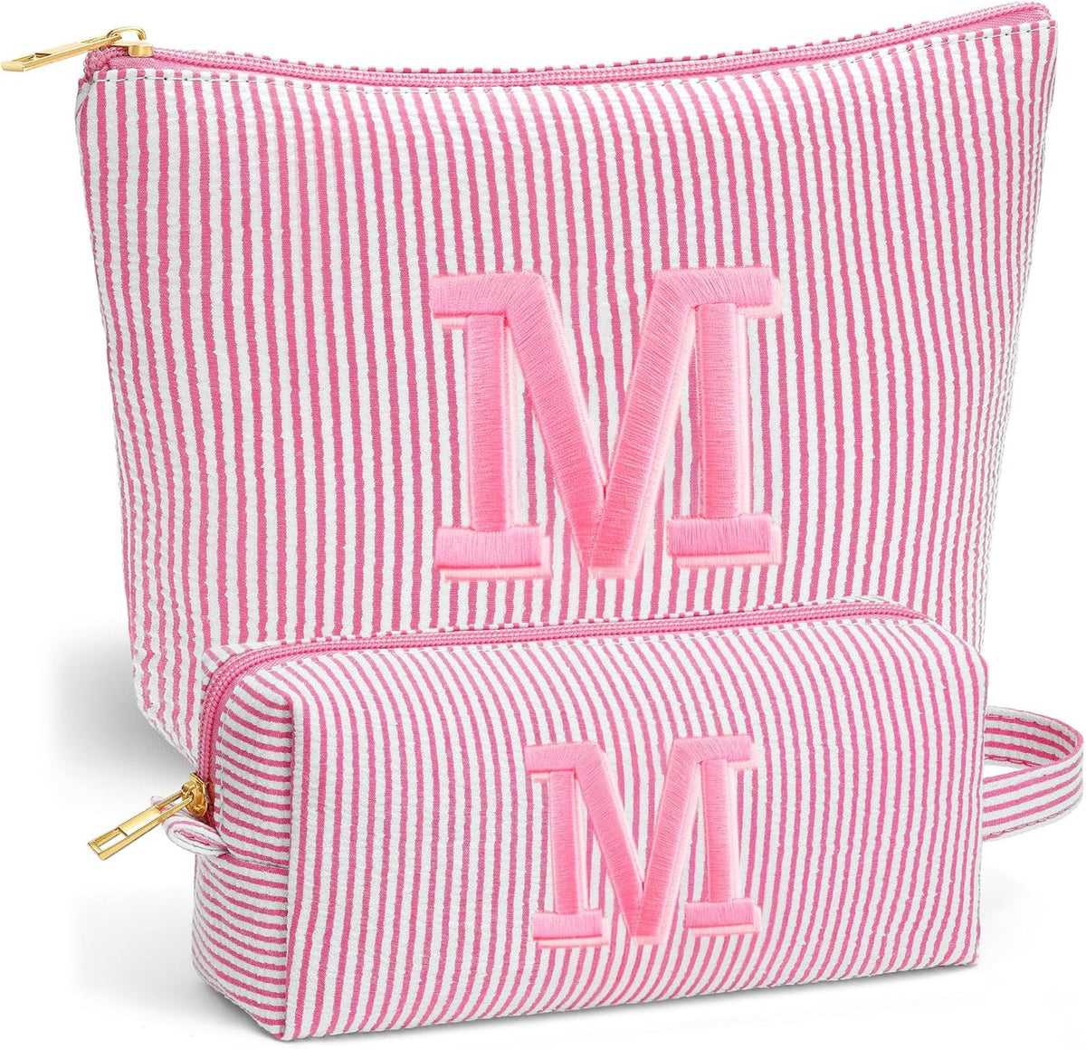 Birthday Gifts for Women - Initial Travel Makeup Bag for Women, Teen Girl Gifts Trendy Stuff, Birthday Gift for Women Girls Teen Girls, Pink Travel Makeup Bag - Letter A