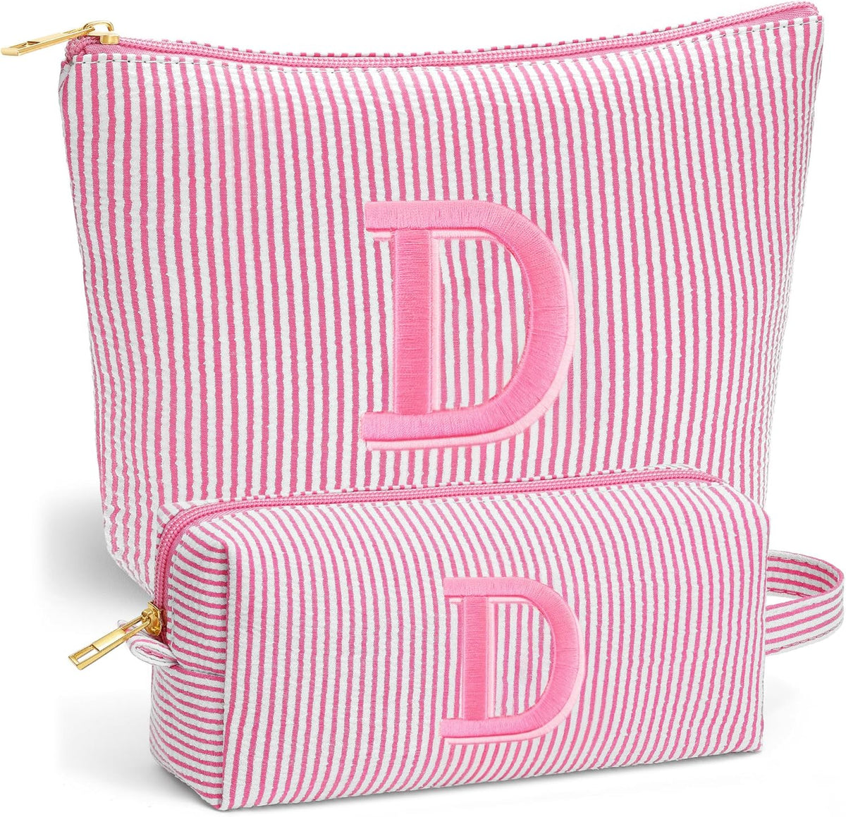 Birthday Gifts for Women - Initial Travel Makeup Bag for Women, Teen Girl Gifts Trendy Stuff, Birthday Gift for Women Girls Teen Girls, Pink Travel Makeup Bag - Letter A