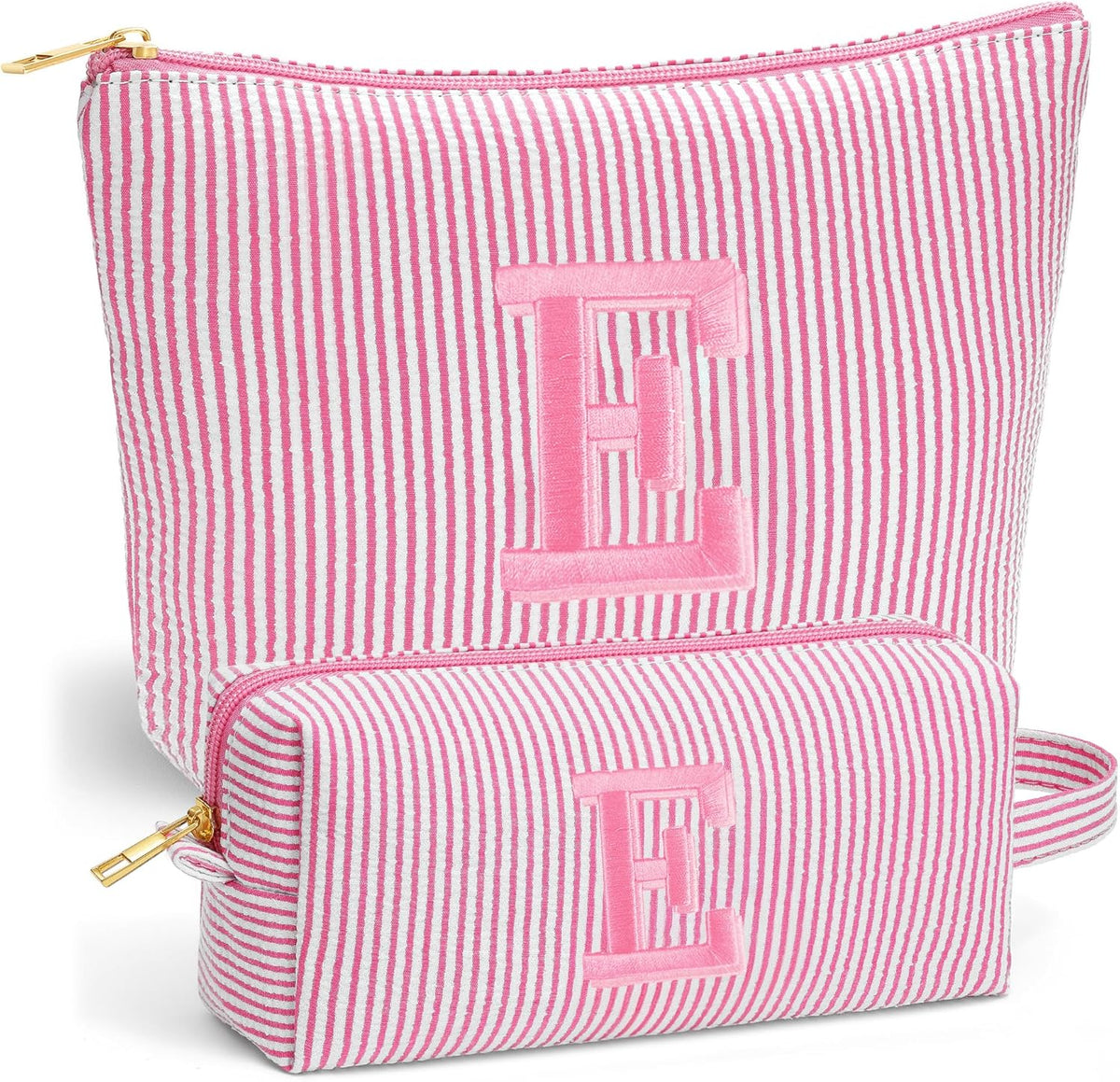 Birthday Gifts for Women - Initial Travel Makeup Bag for Women, Teen Girl Gifts Trendy Stuff, Birthday Gift for Women Girls Teen Girls, Pink Travel Makeup Bag - Letter A