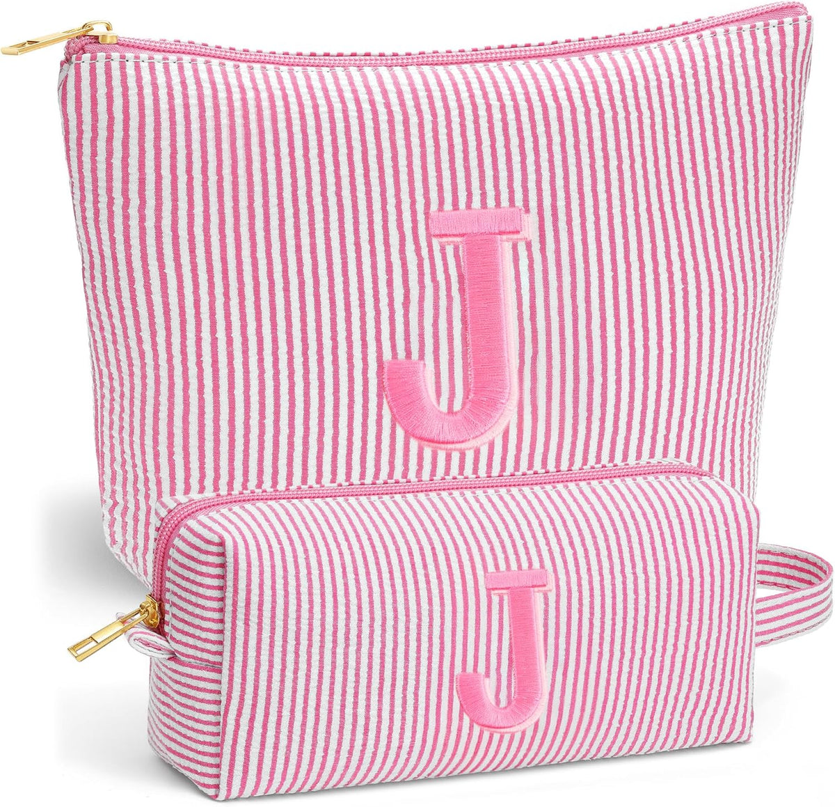Birthday Gifts for Women - Initial Travel Makeup Bag for Women, Teen Girl Gifts Trendy Stuff, Birthday Gift for Women Girls Teen Girls, Pink Travel Makeup Bag - Letter A