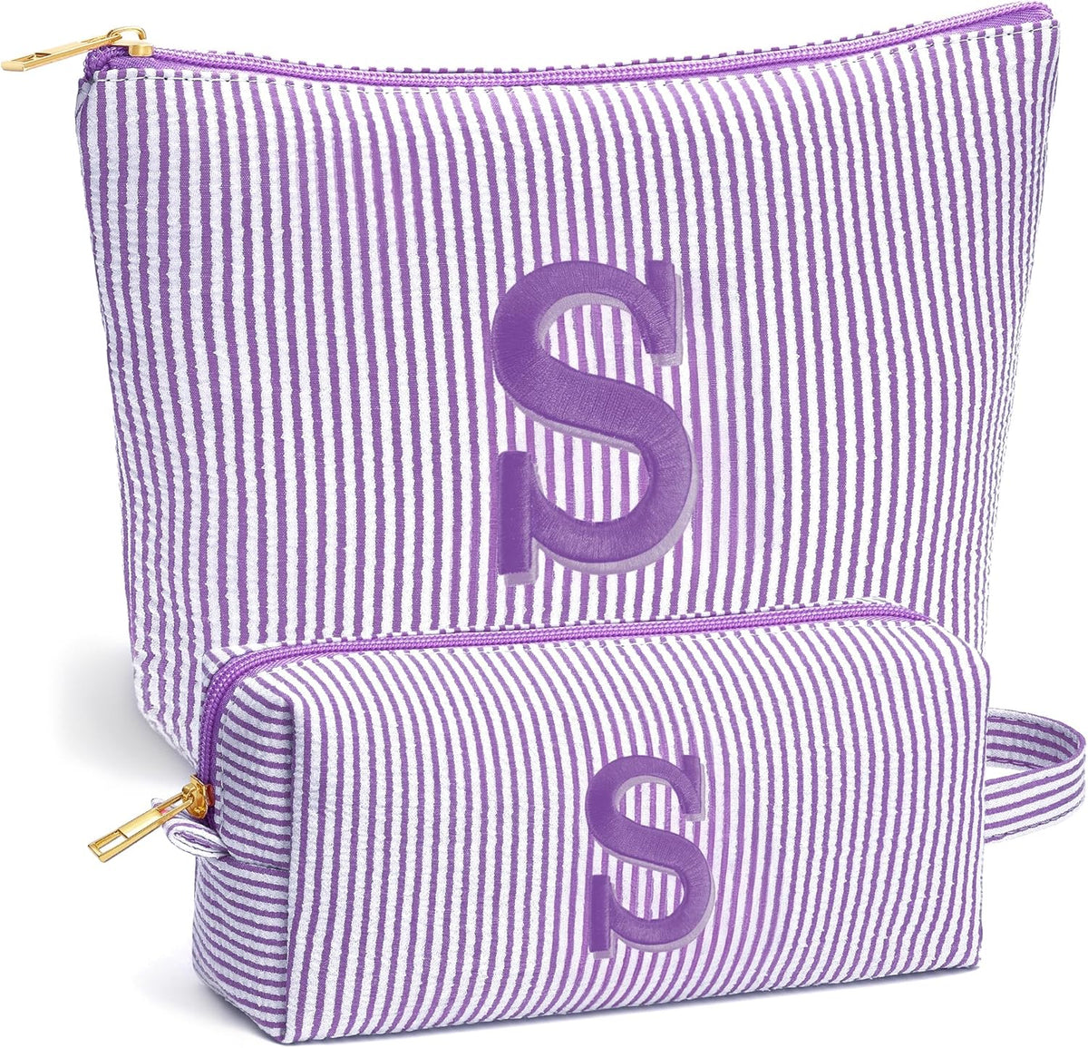 Birthday Gifts for Women - Initial Travel Makeup Bag for Women, Teen Girl Gifts Trendy Stuff, Birthday Gift for Women Girls Teen Girls, Pink Travel Makeup Bag - Letter A